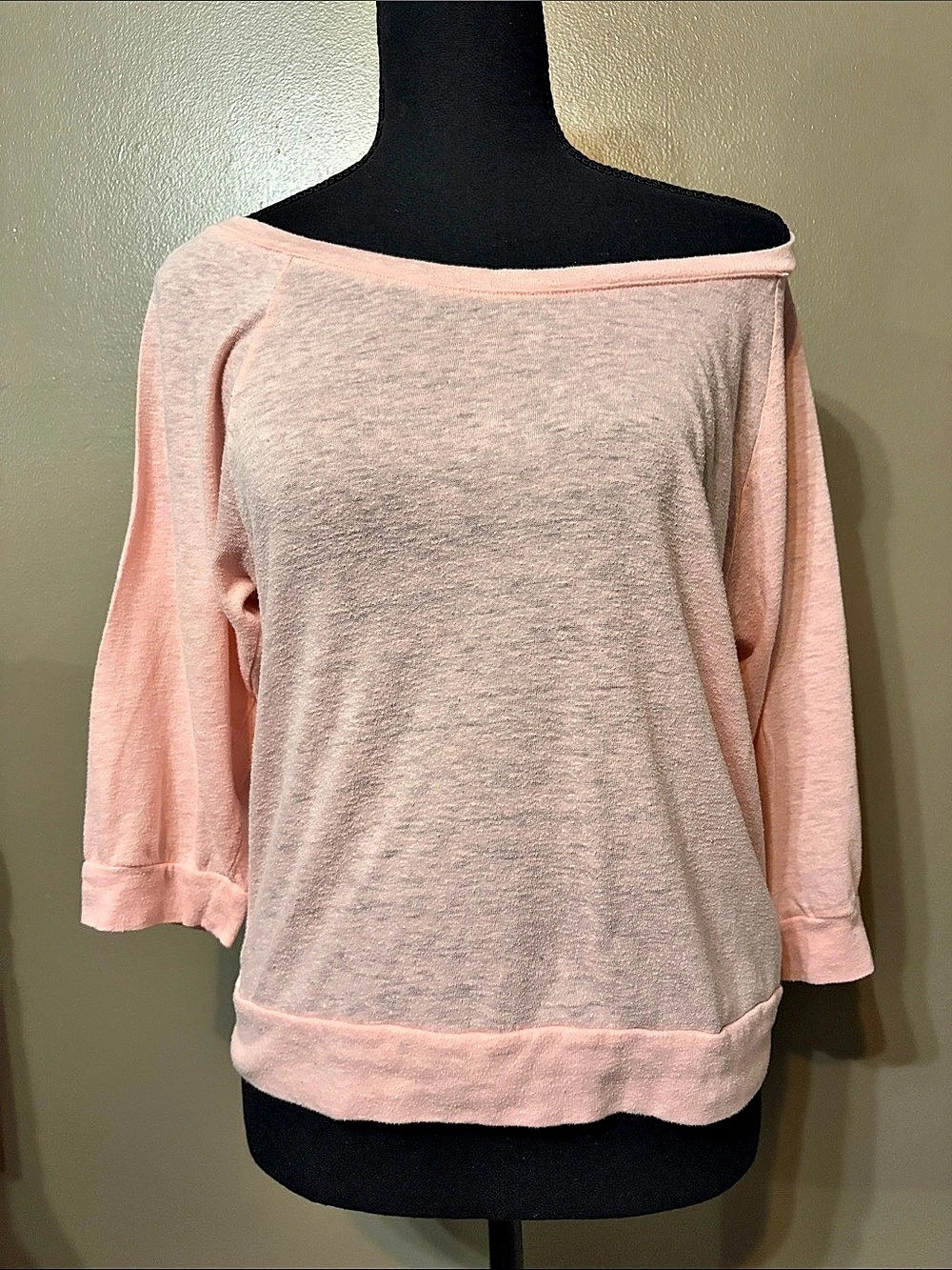 American Eagle Outfitters Pink Off the Shoulder Long Sleeve Top Size Medium